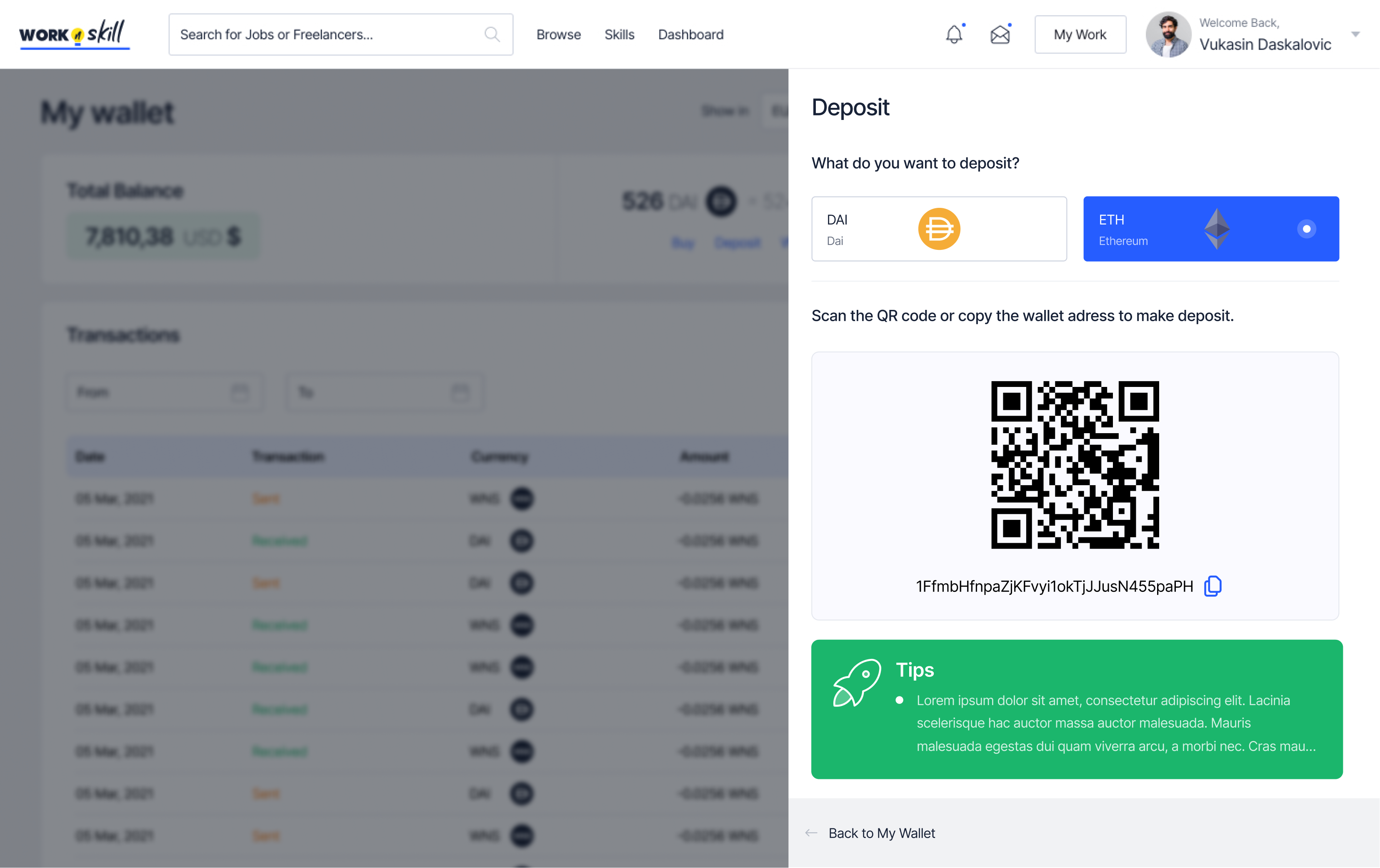Work N Skill Dashboard