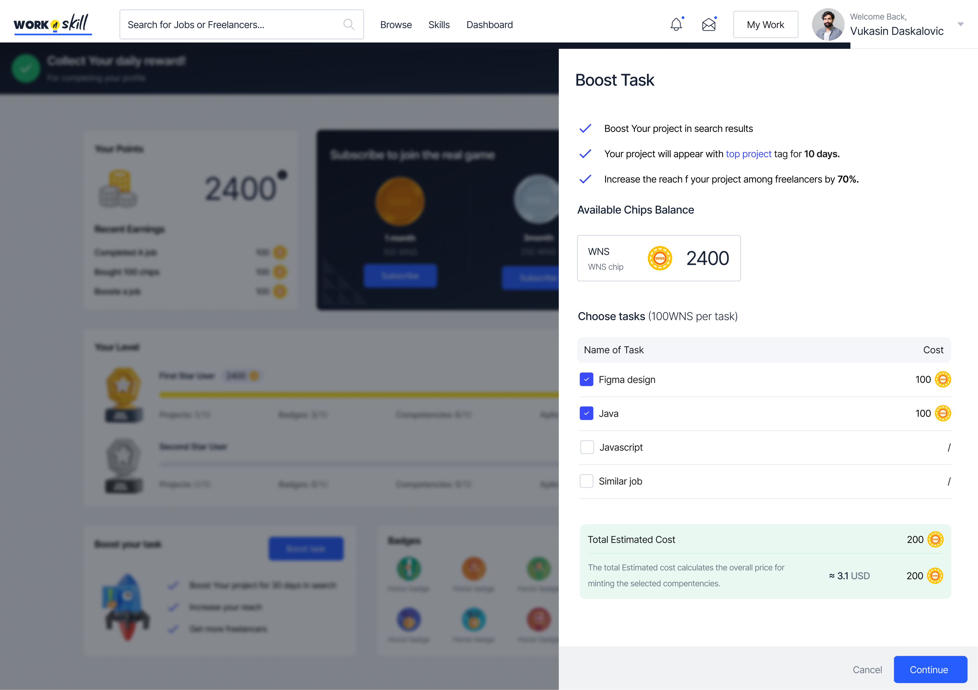 Work N Skill Mobile App